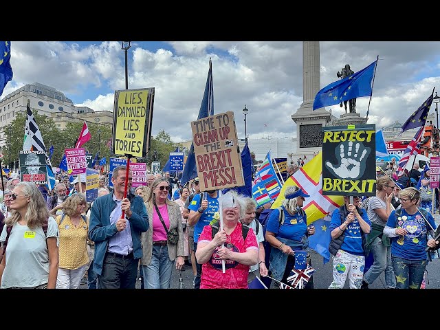London Walk | Campaign to rejoin EU gathers Strength at Brexit protest march in Central London