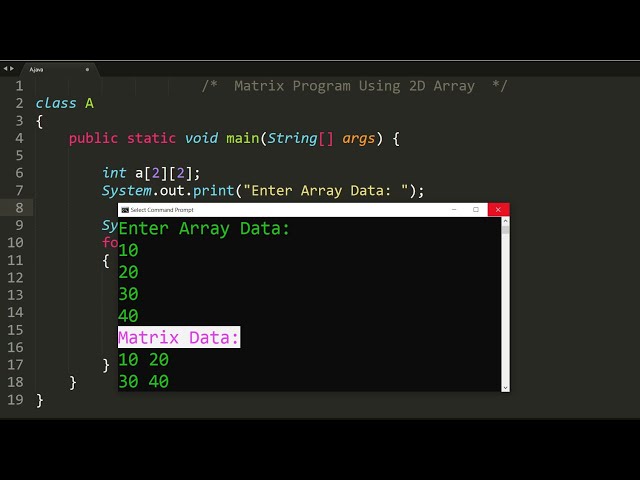 Java program to print Matrix using 2D Array | Learn Coding