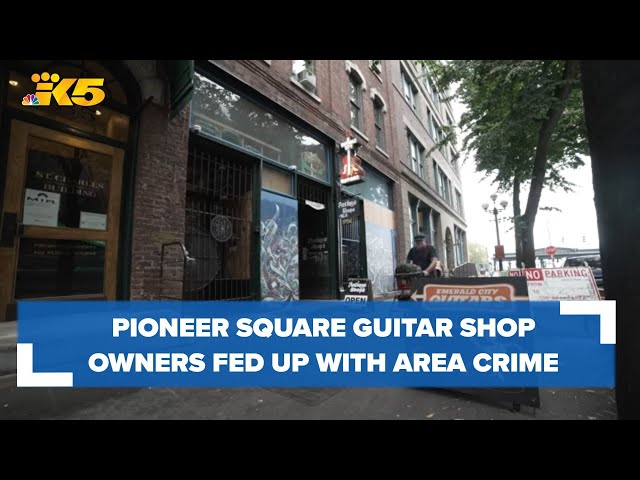 Pioneer Square guitar shop owners fed up with drugs, crime outside building