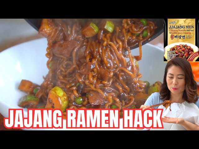 TURN your JjaJangMyeon Ramen into GOURMET Noodles! Black Bean Instant Ramen Recipe🇰🇷짜장라면 더 맛있게