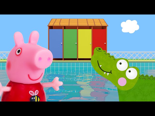 Peppa Pig Game | Crocodile Hiding in Fun Swimming Toys