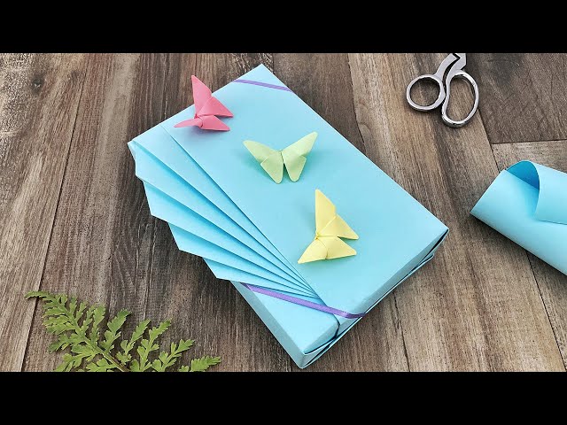 Fan Gift Wrapping With Butterflies | Paper Crafts