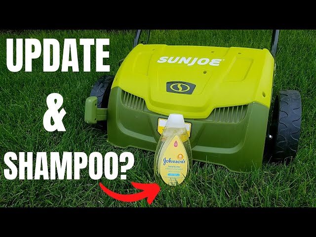 Dethatching Update 2 Months Later & Shampoo Wash the Lawn | Sunjoe Dethatcher & Scarifier Lawn Care