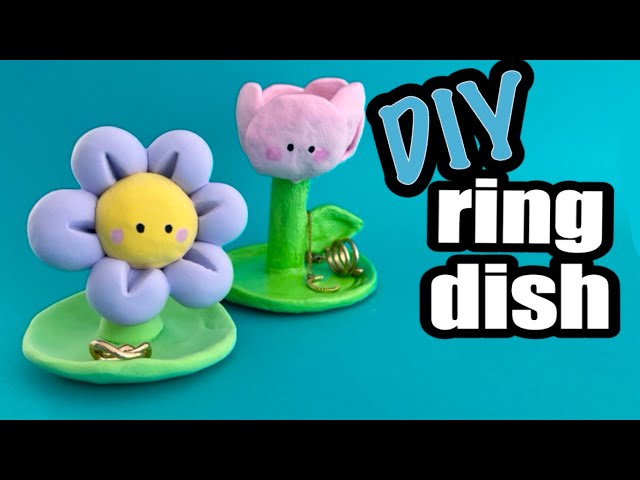 Making cute Air Dry Clay ring trays 🌸