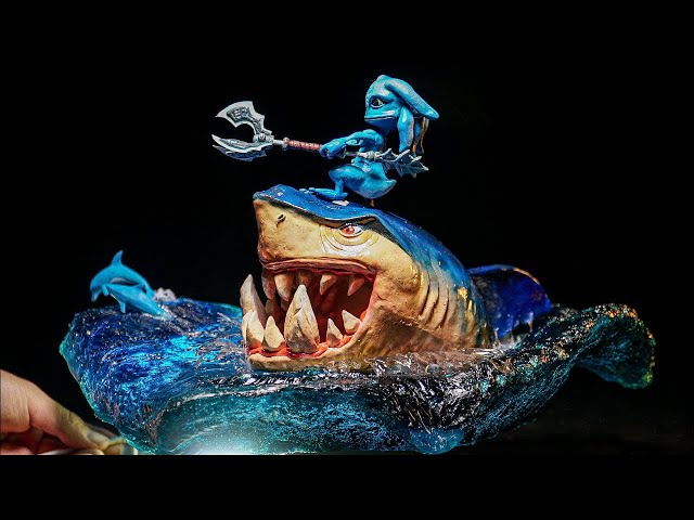 Gigalodon SHARK AND FIZZ DIORAMA / League of Legends / Resin art