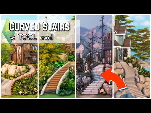 How to create CURVED STAIRS in The Sims 4 with TOOL mod - Tutorial