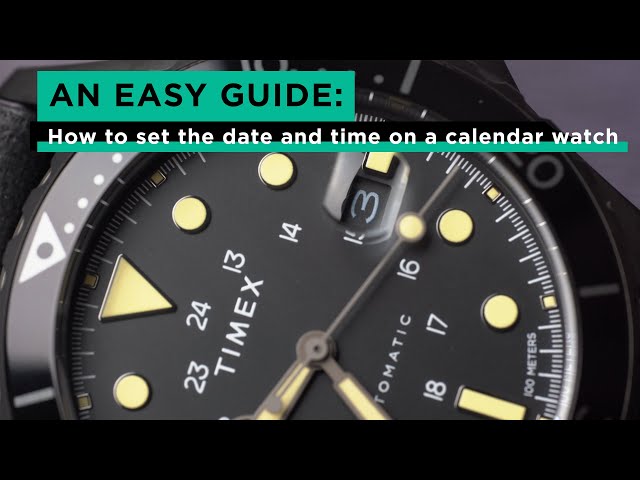 How to set the date and time on a calendar watch