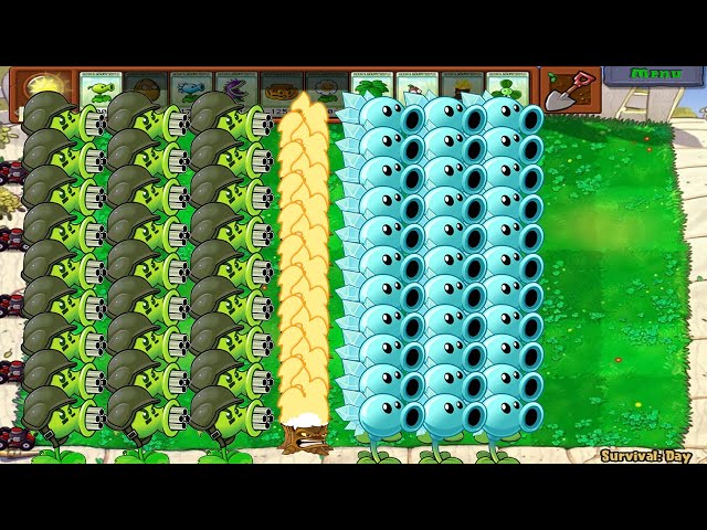 NT01 Plants vs Zombies  5 Galing Pea 1 Torchwood Snow Pea vs Dr. Zombos  All Zombies