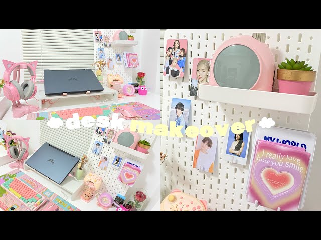 aesthetic desk makeover | pastel, korean & pinterest inspired + ikea inspired mini shopee haul ☁