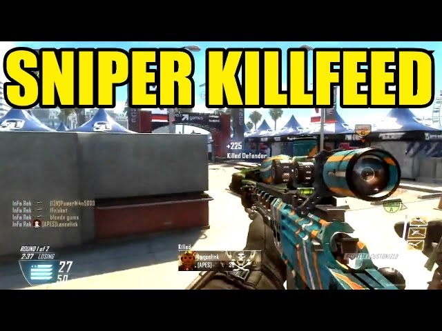 BLACK OPS 2 SNIPER KILLFEED | Call of duty | FFA Quadfeed Headshot, DSR50 FEED After Patch...