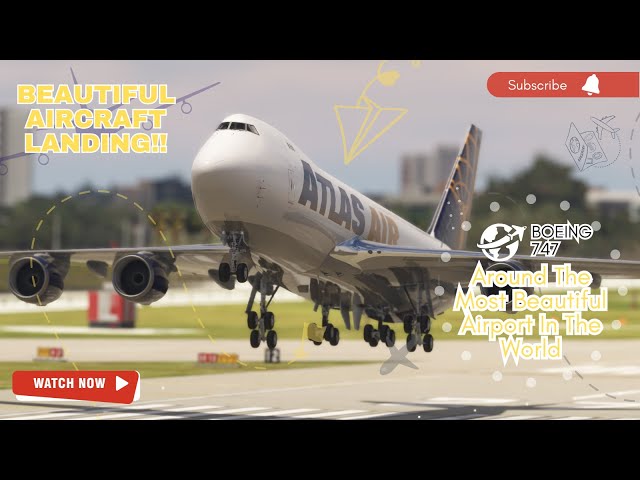 Very AWESOME BIG Aircraft Landing!! Atlas Air Boeing 747 Landing at Miami Airport