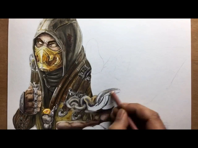 Drawing: Scorpion Mortal Kombat Timelapse | Artology