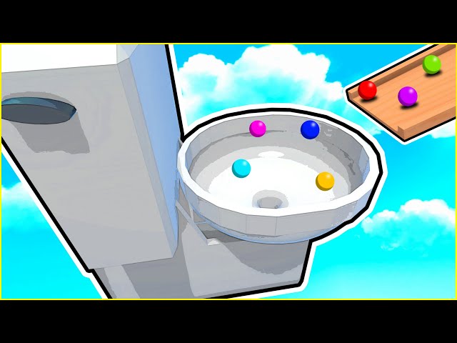 Flushing MARBLES Down The Toilet RACE! - Marble World