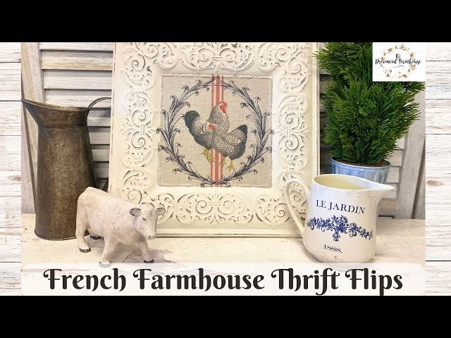French Farmhouse Thrift Flips using Decoupage & IOD Transfers | Primitive Budget Friendly DIY Decor