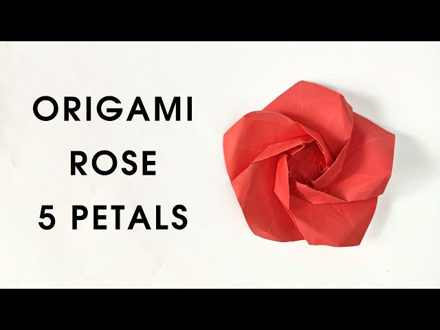 Origami ROSE ( 5 petals ) by Yara Yagi | How to make a paper roses