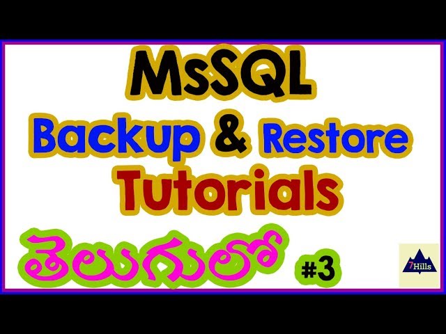 MSSQL Backup and Restore  In Telugu | How to Take Database Backup In Telugu \ Database Backup