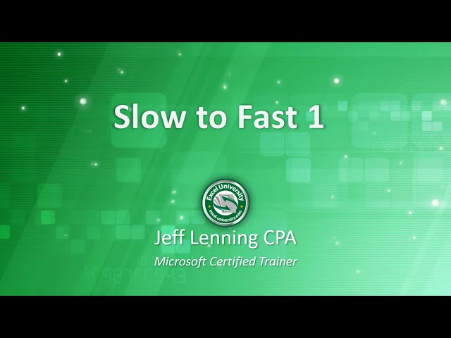 Slow to Fast 1