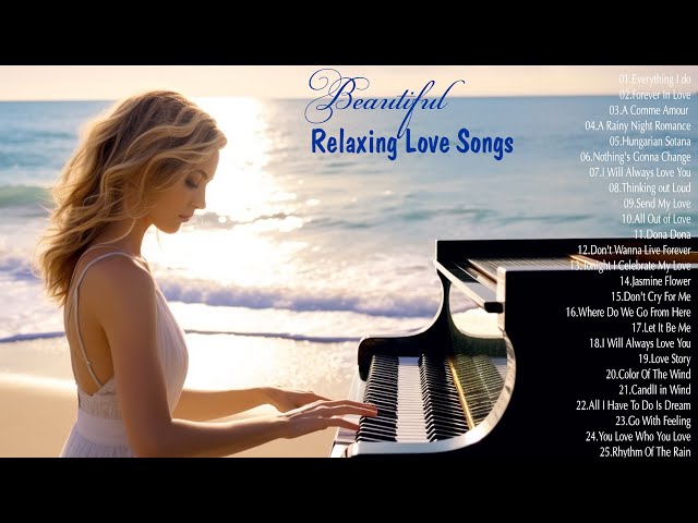Best Romantic Relaxing Piano Love Songs 80's - Beautiful Music with Ocean Sounds For Stress Relief