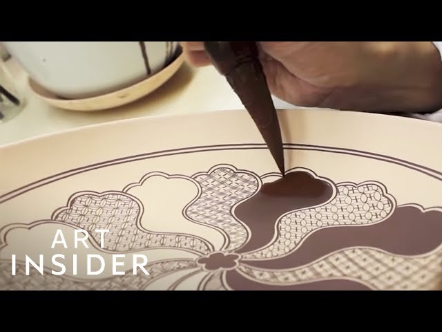 Watch Japanese Craftsman Hand-Paint On Porcelain