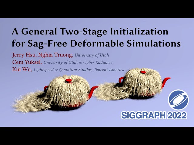 A General Two-Stage Initialization for Sag-Free Deformable Simulations - SIGGRAPH 2022