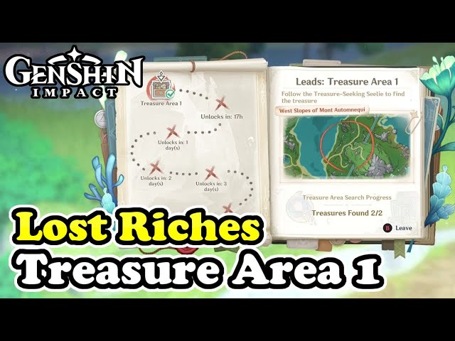 Treasure Area 1 Seelie Locations Lost Riches Event Genshin Impact