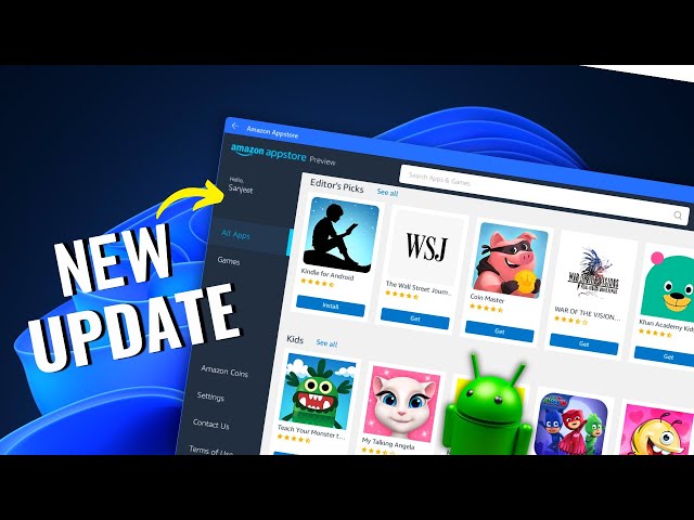 Windows 11 Amazon Appstore First Update! | Windows Subsystem for Android™ New Update! | 2022
