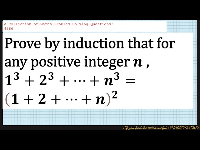 A Collection of Maths Problem Solving Questions:#366 (Proof by Induction)