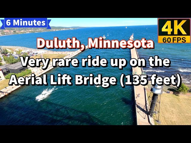 Very rare ride up on Duluth Aerial Lift Bridge (135 feet) 4K | Duluth, Minnesota tour