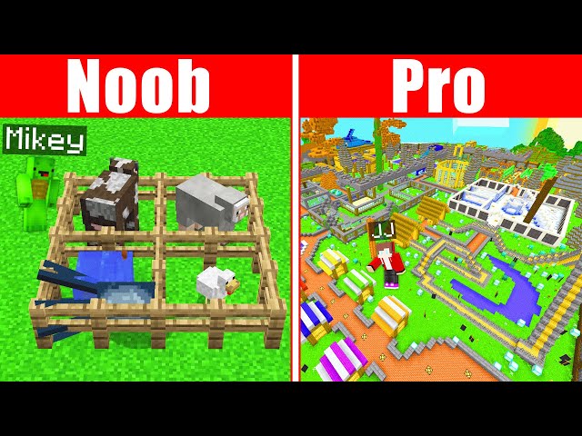 NOOB vs PRO: JJ and Mikey Zoo Build Challenge in Minecraft