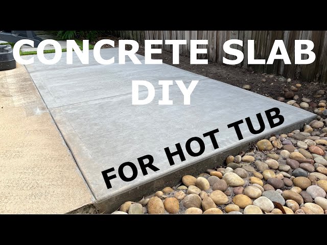 How to Pour and Finish a Large Concrete Slab for a Hot Tub || Using Bags and a Rented Mixer