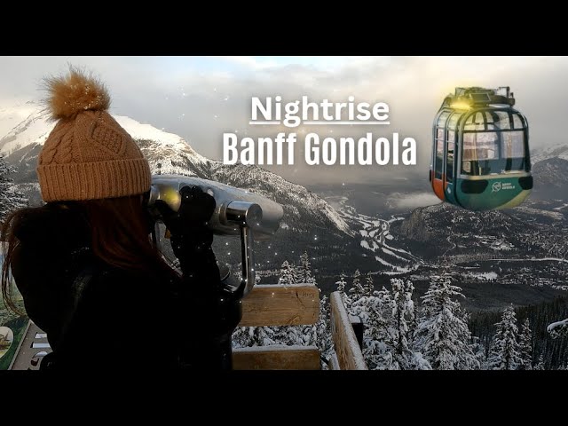 Banff Sulphur Mountain Gondola | The charm of the winter night gondola “Nightrise” ASMR