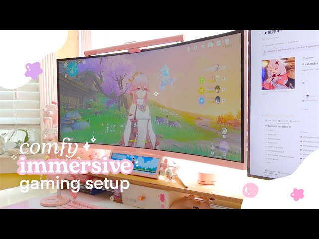 🌸 trying an ultrawide gaming monitor for that comfy immersive experience | ft. pixio pxc348c ✶