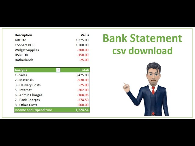 Bank Statement download [CSV analysis in Excel] in 2021