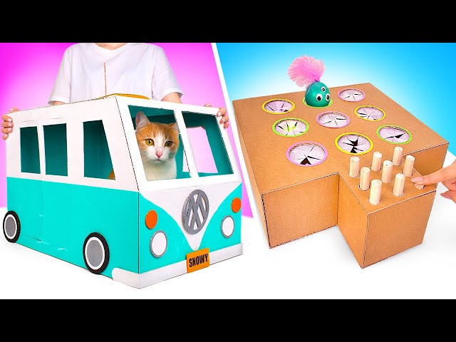 Best DIY Crafts For Cats || Awesome Cat House And Cat Toy