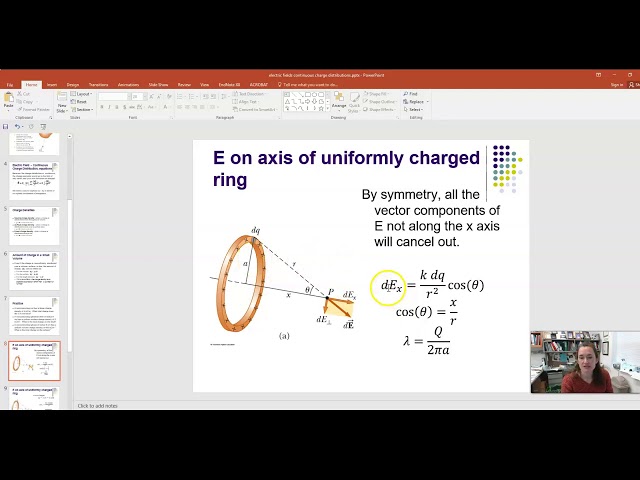 Electric field of continuous charge distributions