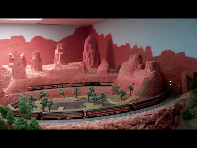 The Great Plains Railroad -- Private HO Basement Model Railroad Layout: Scenes & Cab Ride.