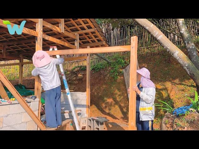 The process of renovating and building a wooden house in the deep forest | WU Vlog ▶ 43