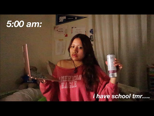 pulling an all-nighter for midterm on a school night