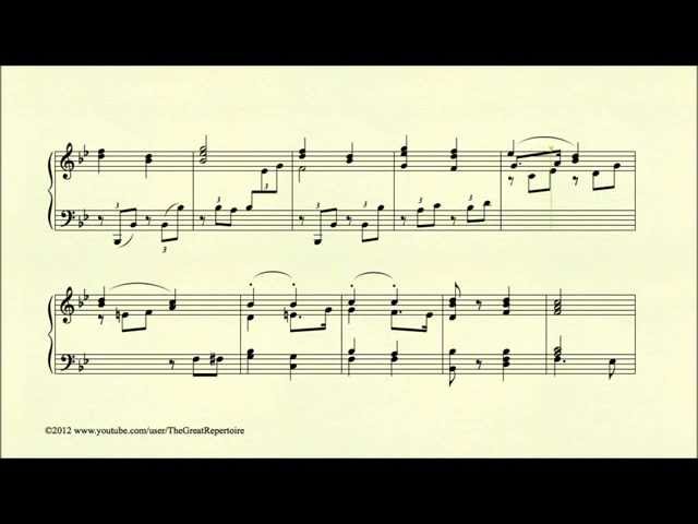 Dussek, Variations for piano, Op 71, No 1 in B flat major, Air de troubadour, Thema