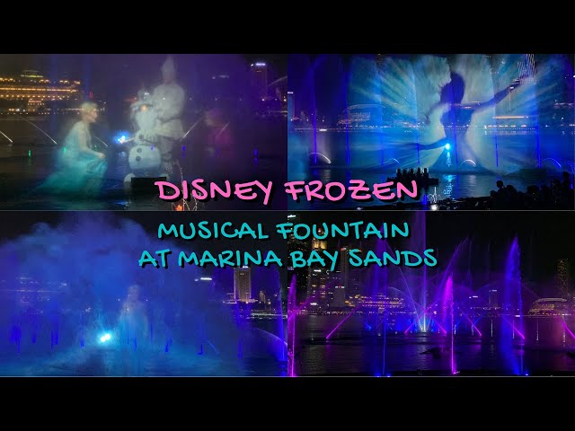 Disney Frozen themed Fountain Display at Marina Bay Sands Event Plaza Singapore