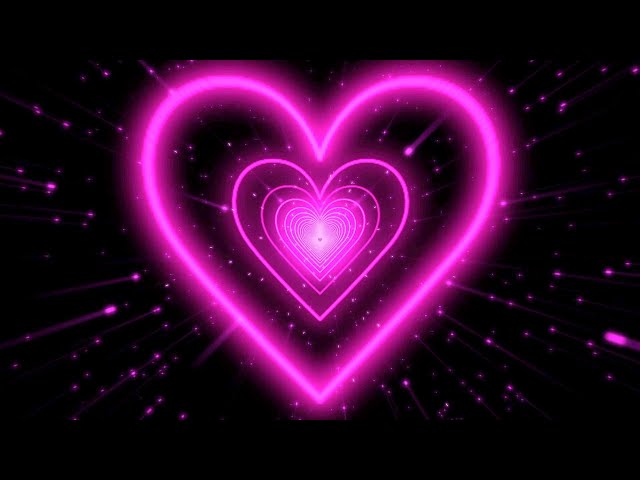 Neon Lights Love Heart Tunnel Background💕corazones blanco y negro | tunel de corazones