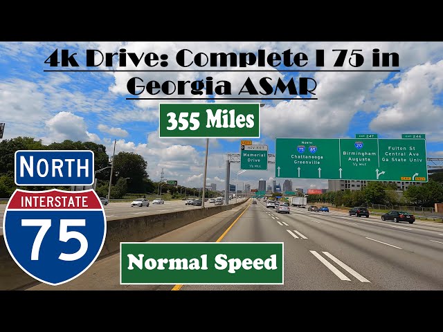 4k Drive: Complete I 75 in Georgia ASMR .  355 Miles.  Interstate 75 North