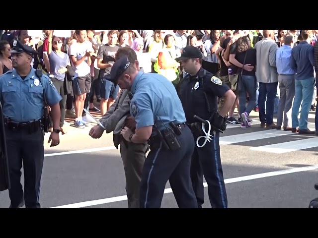 Harvard and MIT Arrests at #DACA Protest Sept 7, 2017 Harvard Square, Cambridge, MA