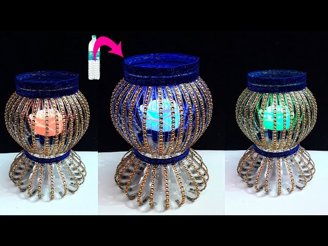 DIY- Lantern/Tealight Holder made from waste Plastic Bottle|Best out of waste-room decoration ideas