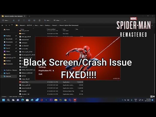 Fix Black Screen | Fix Crash to Desktop | Marvel's Spider Man Remastered PC