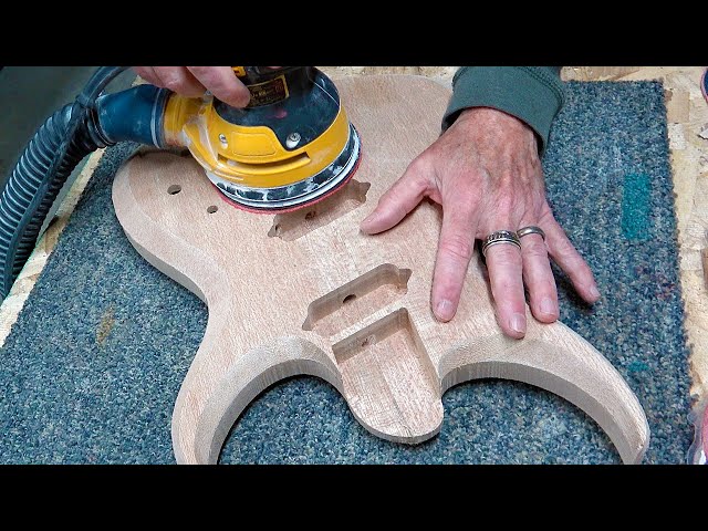 Making A Six String Multi Scale Guitar: Sanding The Guitar's Body
