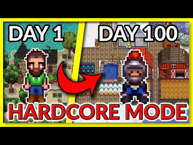 I Played 100 DAYS of Stardew Valley BUT on HARDCORE MODE
