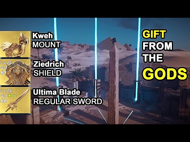 How to solve SUNDIAL PUZZLE and get OP SWORD, SHIELD and MOUNT - Assassin's Creed Origins