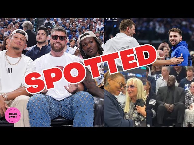 Travis Kelce SPOTTED at the Star-Studded Mavs vs Wolves game in NBA with Patrick Mahomes