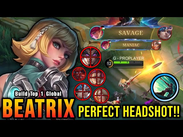 SAVAGE & MANIAC!! 23 Kills Beatrix Perfect SAVAGE with Sniper!! - Build Top 1 Global Beatrix ~ MLBB